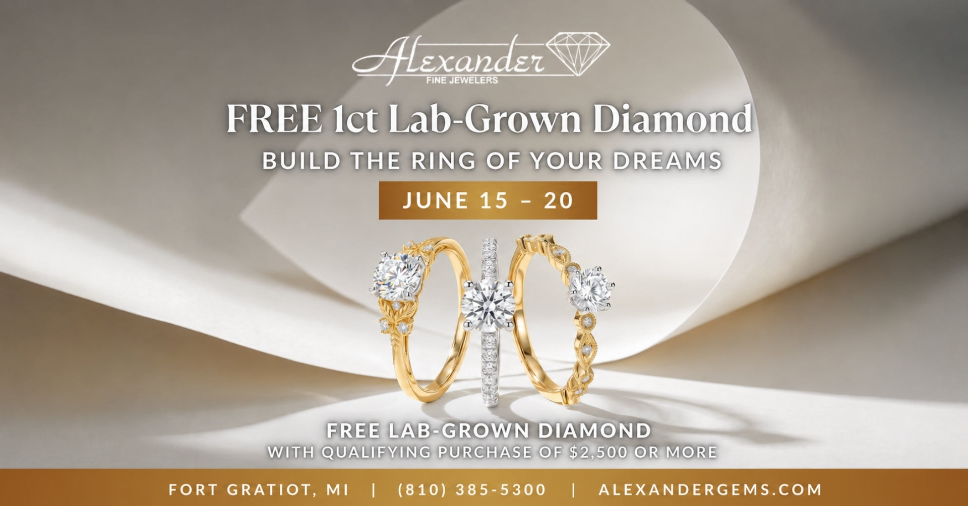 FREE 1ct Lab-Grown Diamond — Build the Engagement Ring of Your Dreams This June